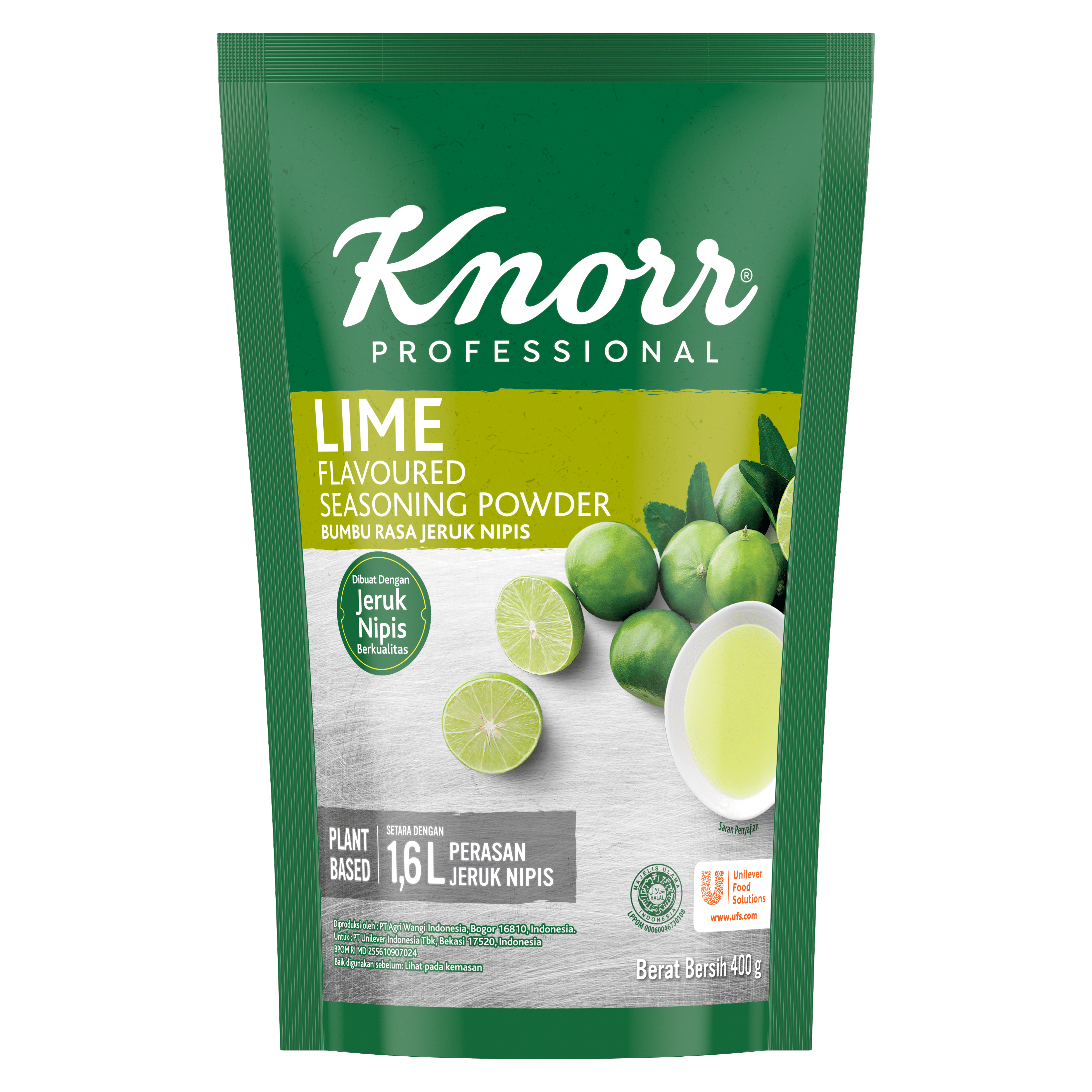 Knorr Bumbu Rasa Jeruk Nipis 400g - Knorr Lime Powder, bubuk jeruk nipis berkualitas yang mudah dibuat dan dapat digunakan untuk berbagai hidangan.